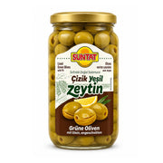 Turkish Suntat Slit Green Olives (Ç?Z?K YE??L ZEYT?N) 820g