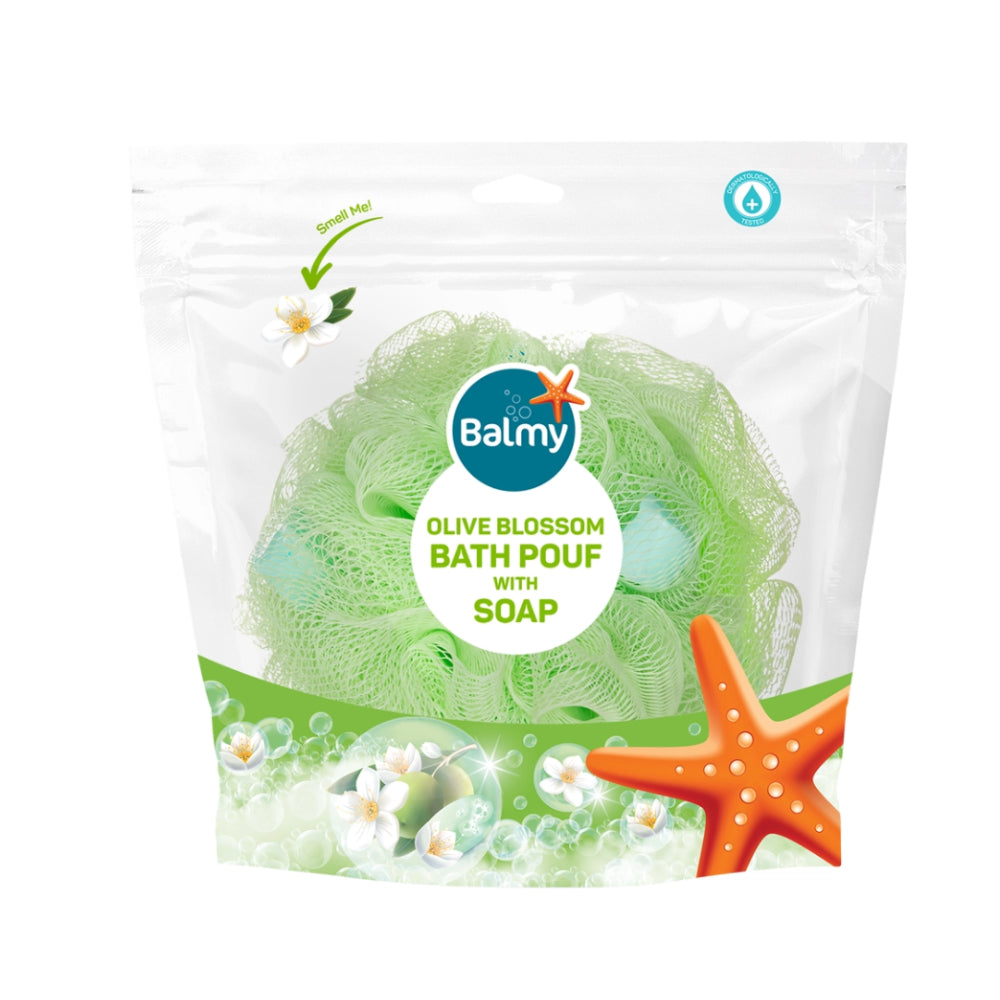 Balmy Olive Blossom Bath Sponge With Soap Pieces 75gm
