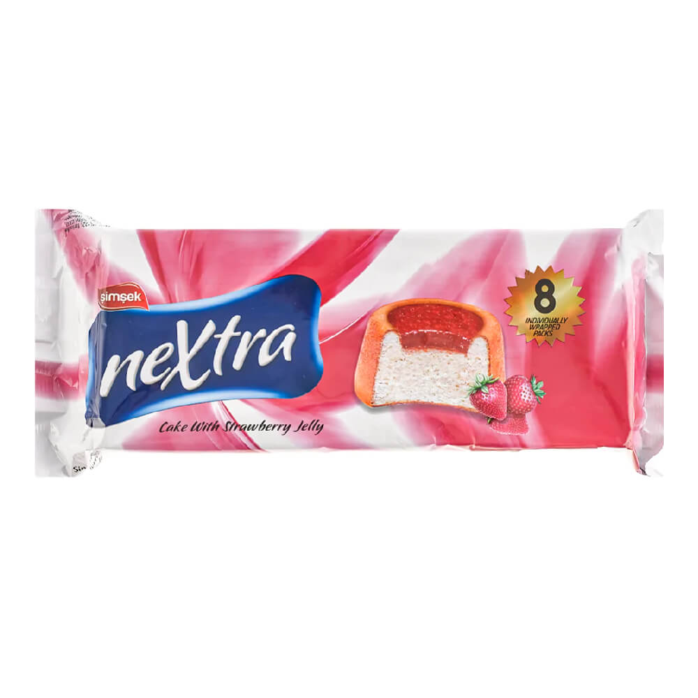 Simsek Nextra Cake With Strawberry Jelly Pack Of 8