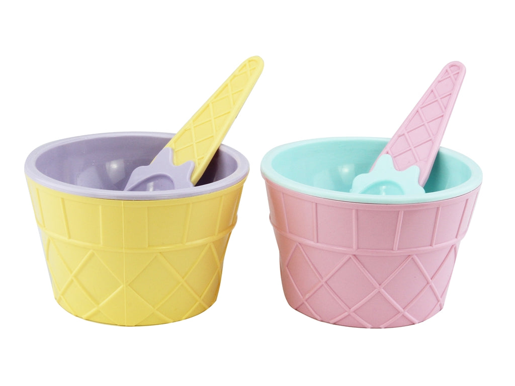QLUX Carnaval Ice Cream Set 4s 2Bowls 2Spoons
