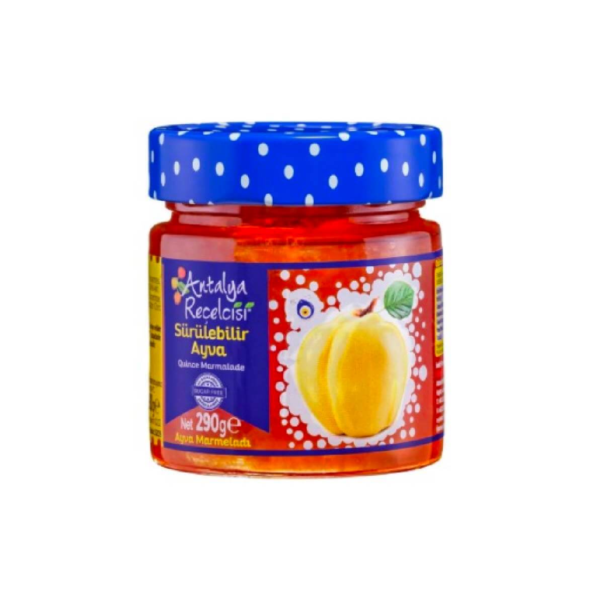 Turkish Antalya Reçelcisi Quince Marmalade with No Sugar (Ayva Marmeladi Seker Ilavesiz) 290g