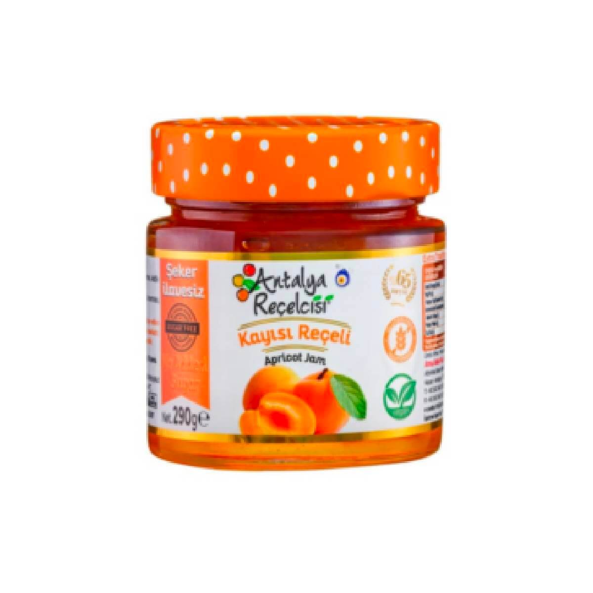 Turkish Antalya Recelcisi Apricot Jam No Sugar Added (Seker Ilavesiz Kayisi Receli) 290g
