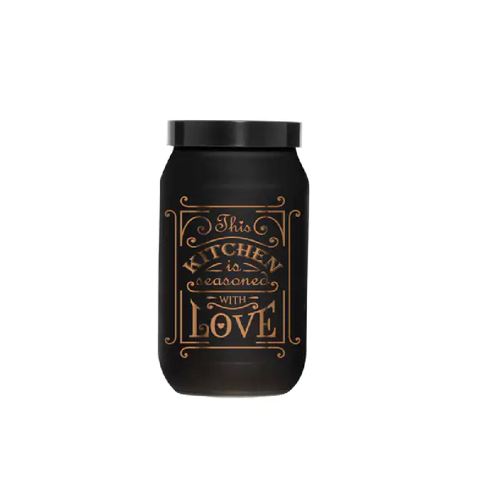 Herevin Decorated Canister Black 1000cc