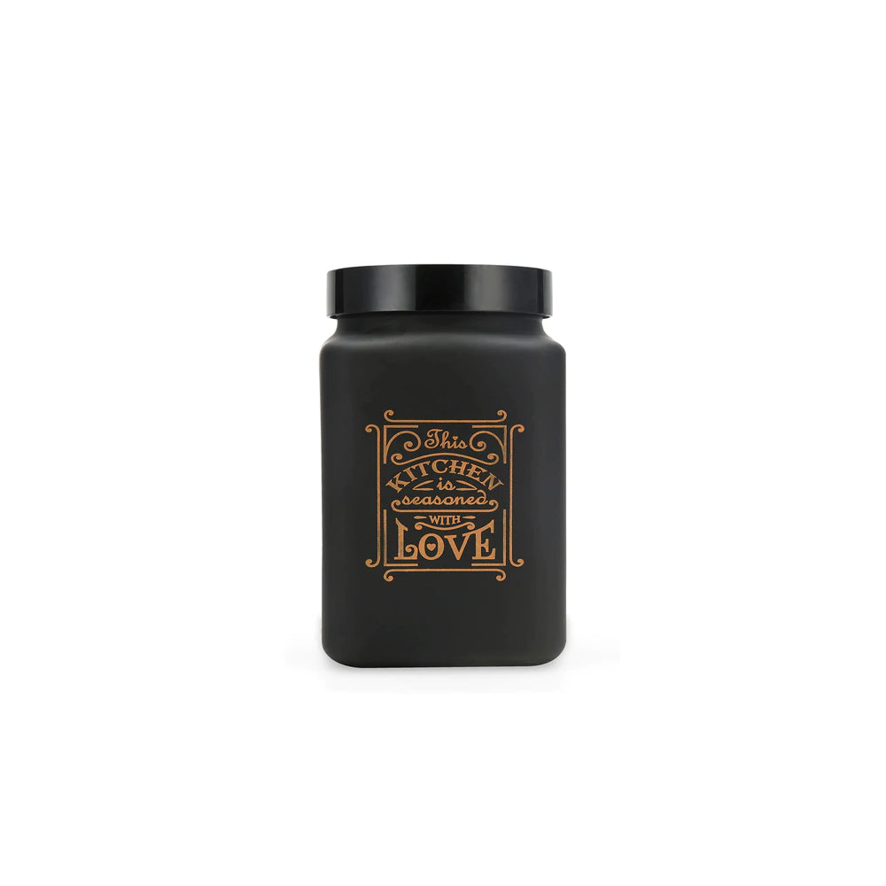Herevin Square Canister Kitchen Love Black 1L
