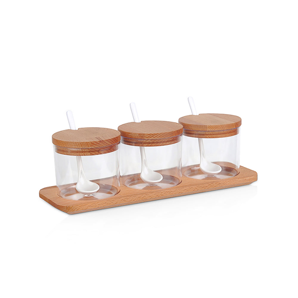 Obje Spice Jar With Spoons Set 3s