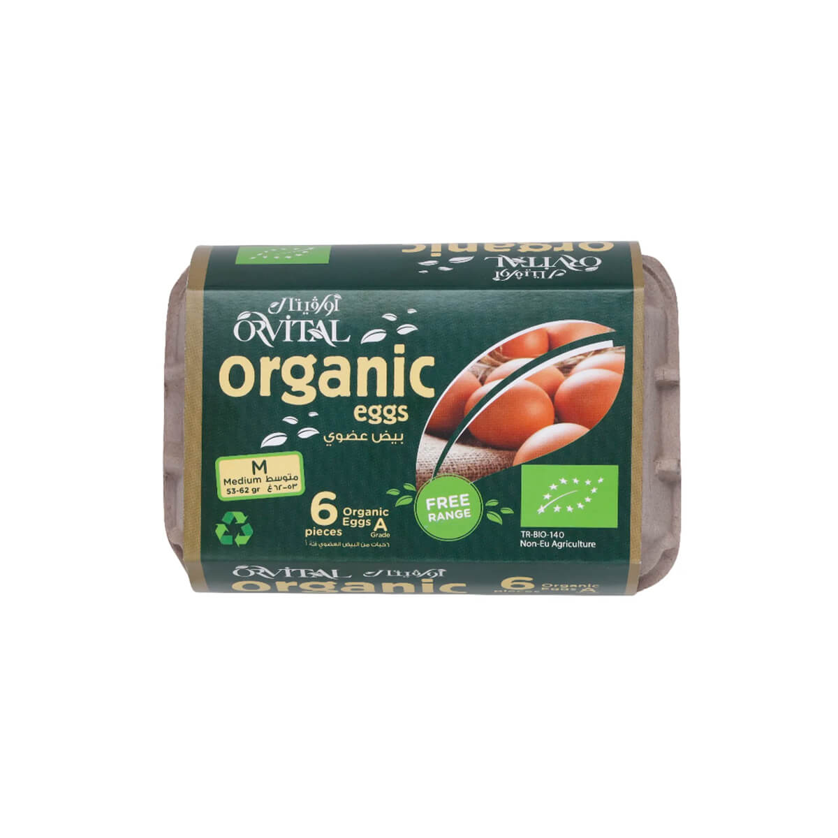 Orvital Organic Eggs Medium 6 pcs