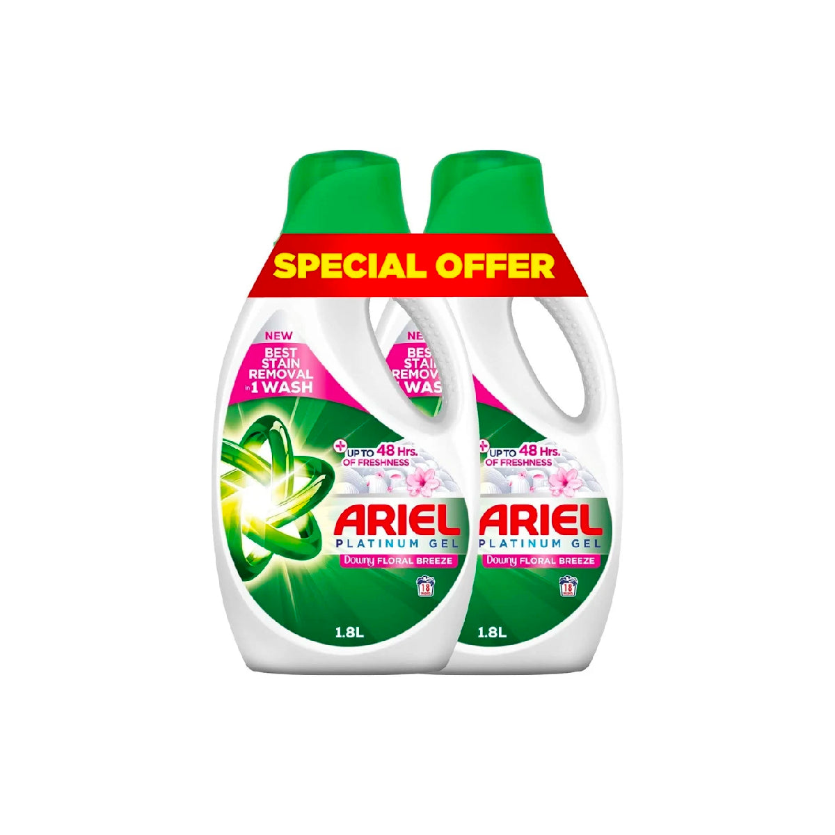 Ariel Power Gel  Floral Freshness Washing Liquid 2x1.8L