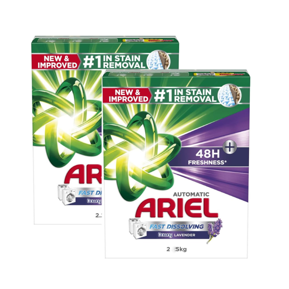 Ariel Automatic Fast Dissolving Downy Lavender Detergent Powder 2x2.5kg