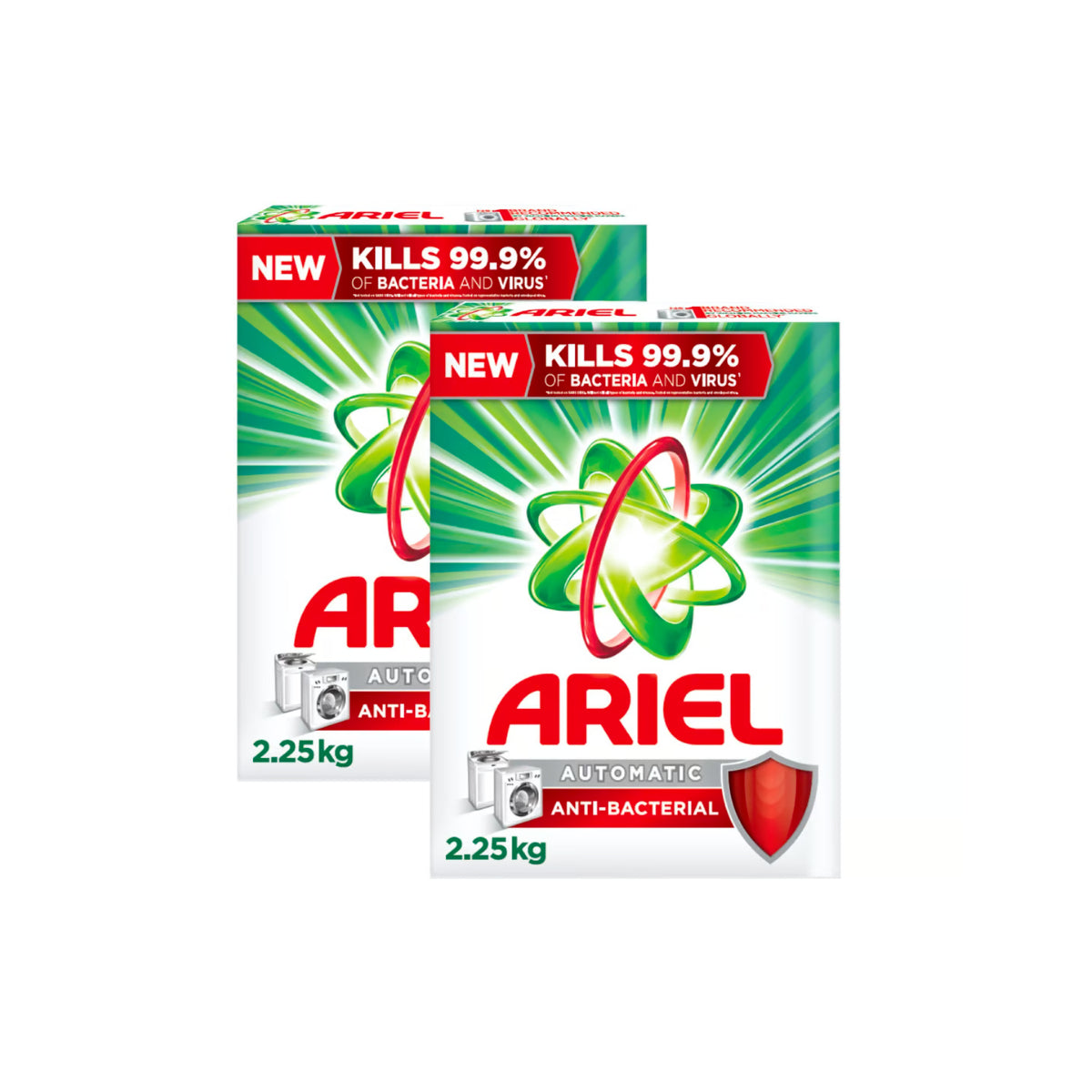 Ariel Automatic Antibacterial Laundry Detergent Powder 2x2.25Kg