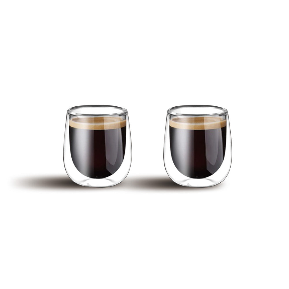 Cuisine Art Double Wall Glass Cup 2Pcs Set 80Ml