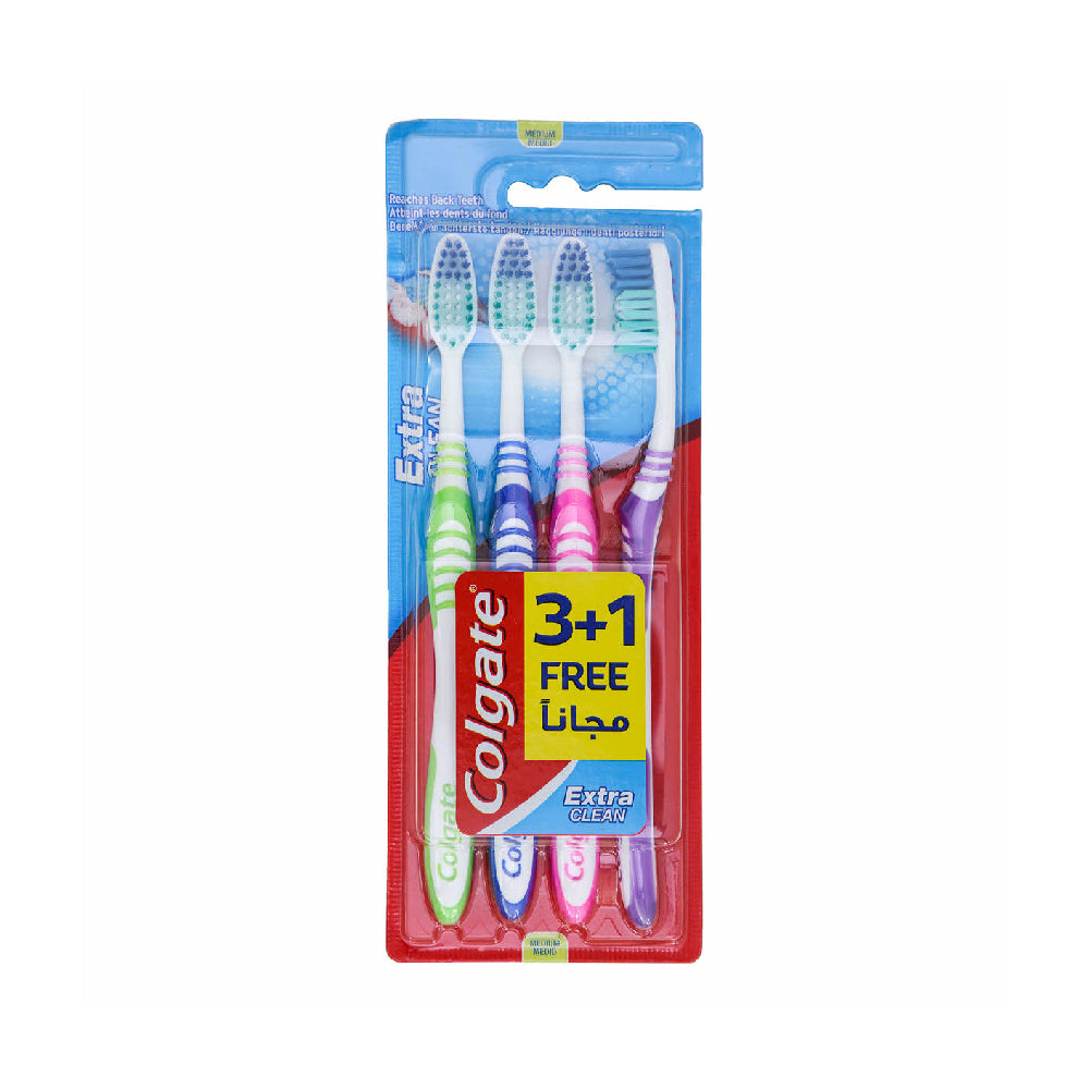Colgate Medium Tooth Brush Extra Clean 4'S