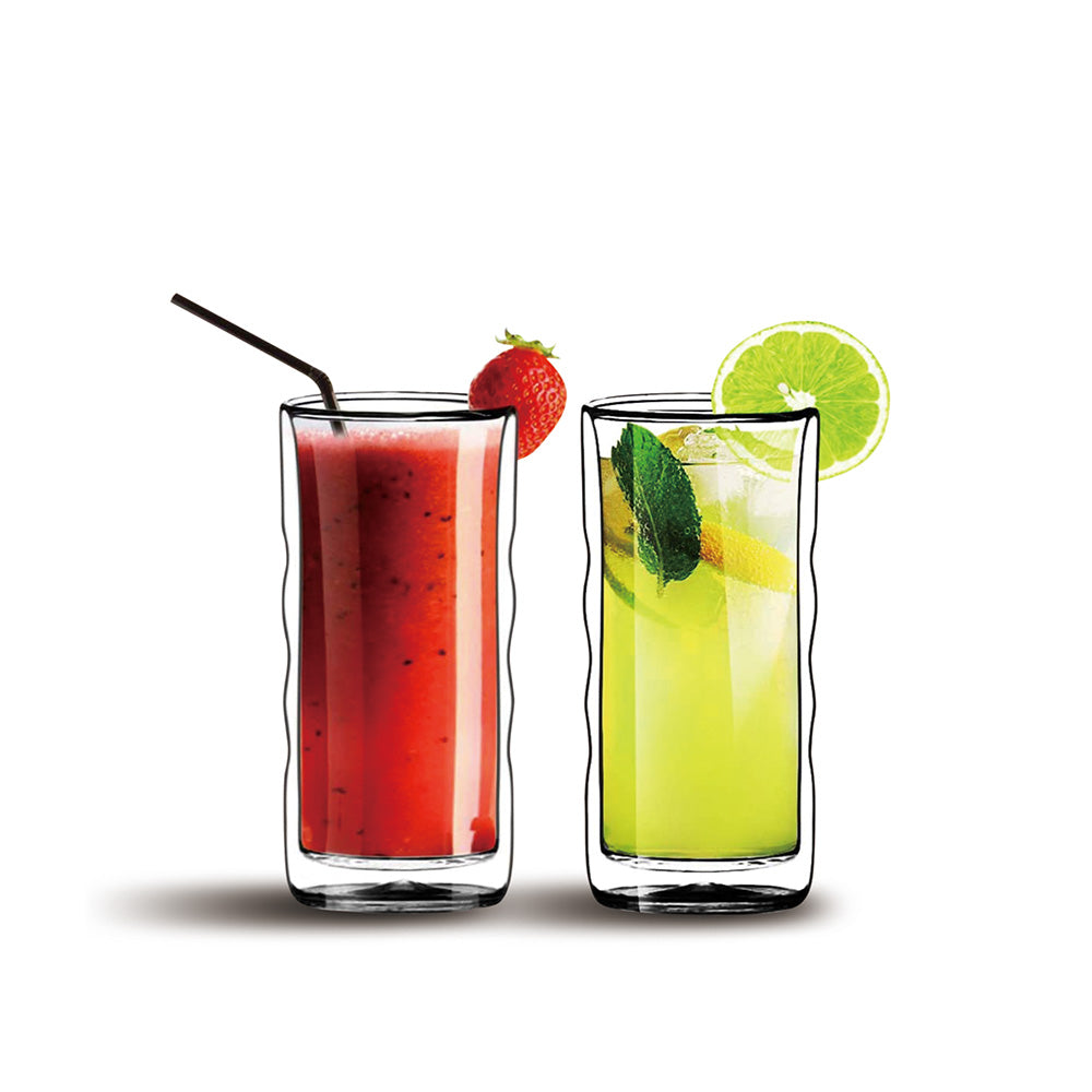Cuisine Art Double Wall Glass Cup 2Pcs Set 450Ml