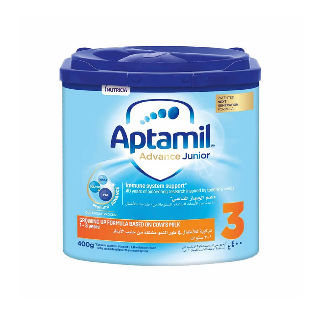 Aptamil Advance Junior 3 Growing Up Formula Milk From 1-3 Years 400gm