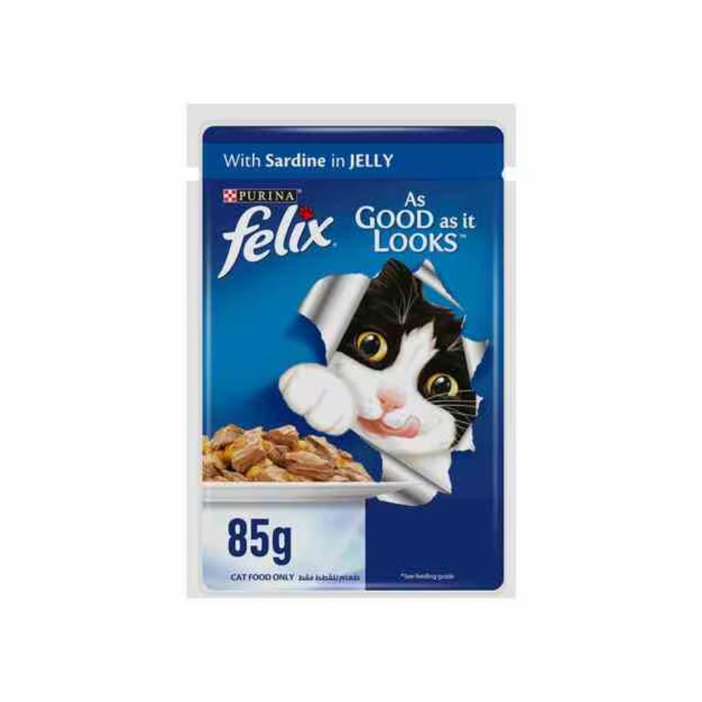 Felix As Good As It Looks Adult Sardine in Jelly Wet Cat Food 85gm