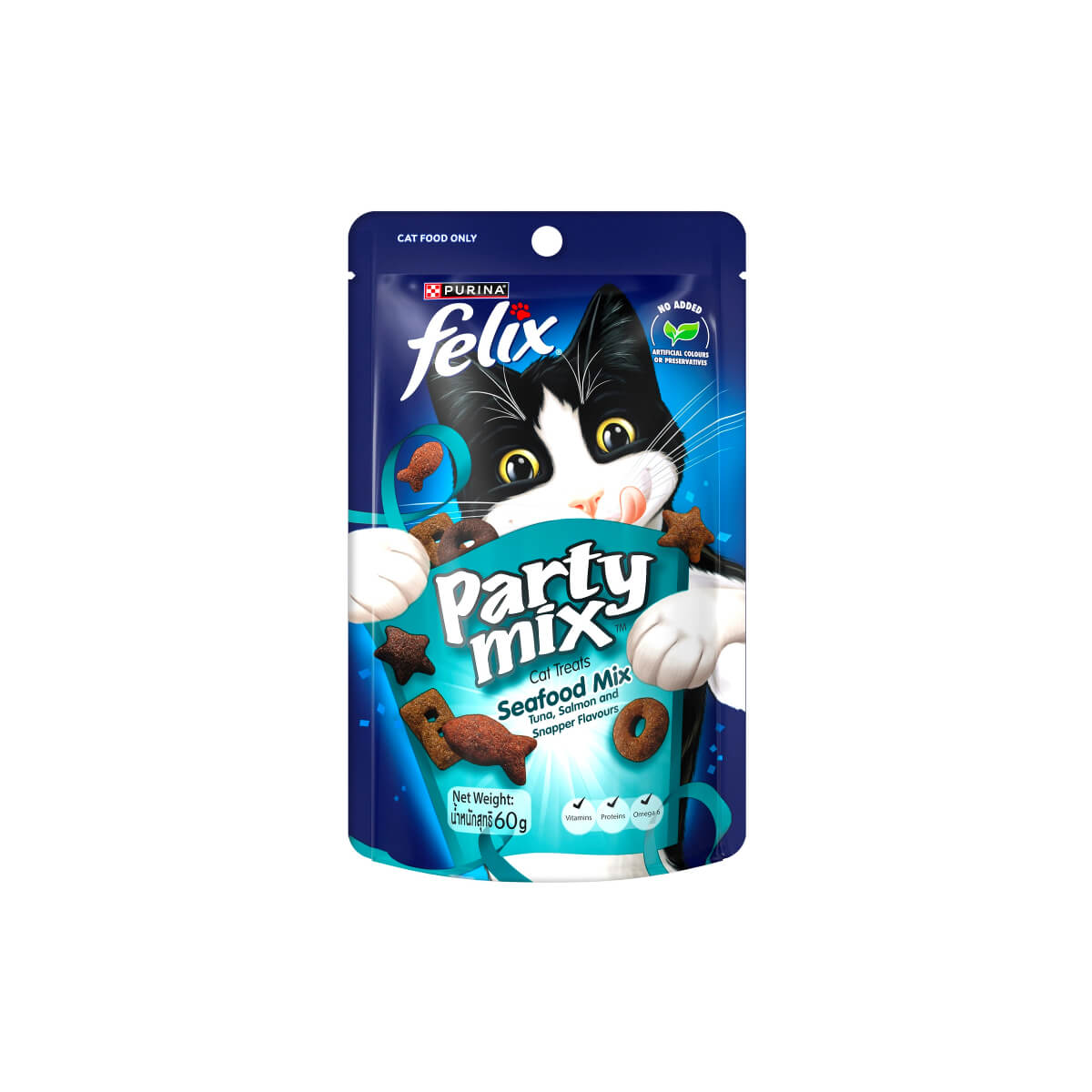 Purina Felix Party Mix Seafood Treats Cat Dry Food 60g