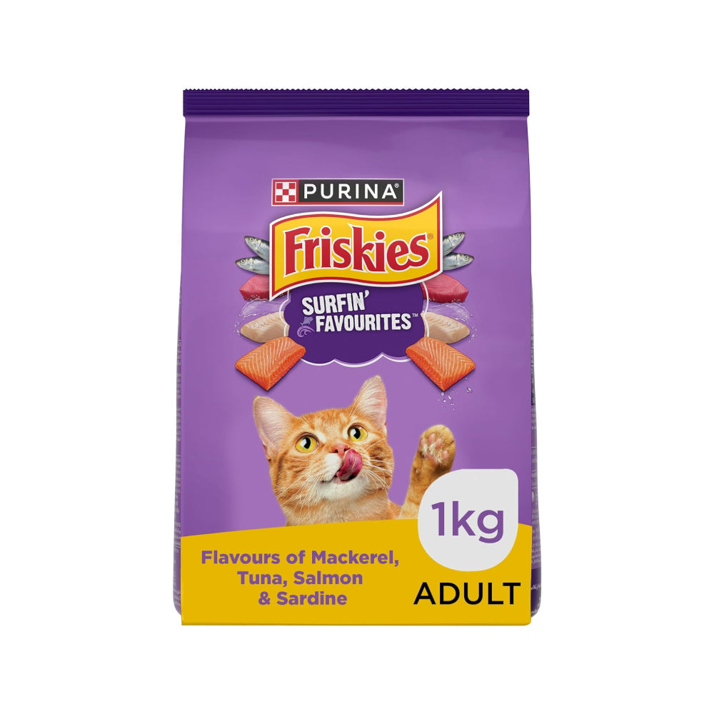 Purina Friskies Surfin Favourites Dry Cat Food 1Kg