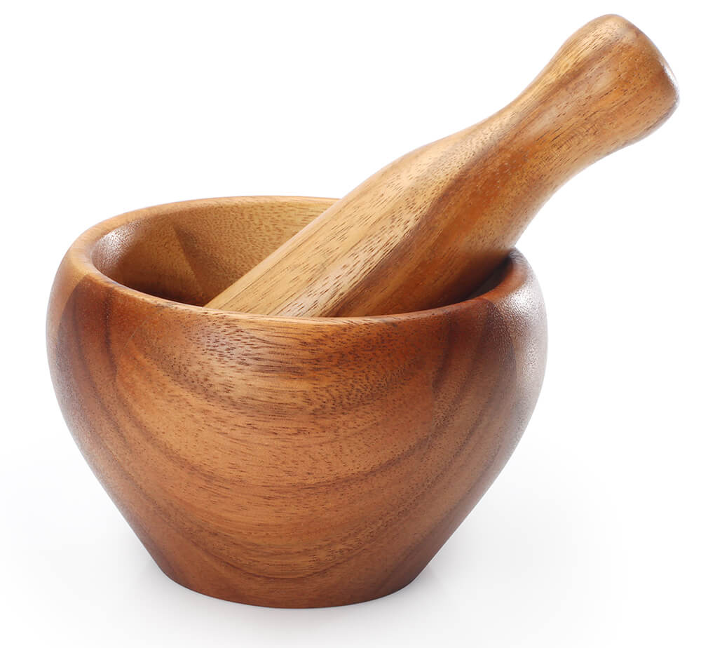 Billi Mortar & Pestle Acacia Wood 15x15x9.5cm