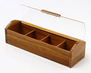 Billi Tea Box With Acrylic Cover Acacia Wood 32x10.5x10cm