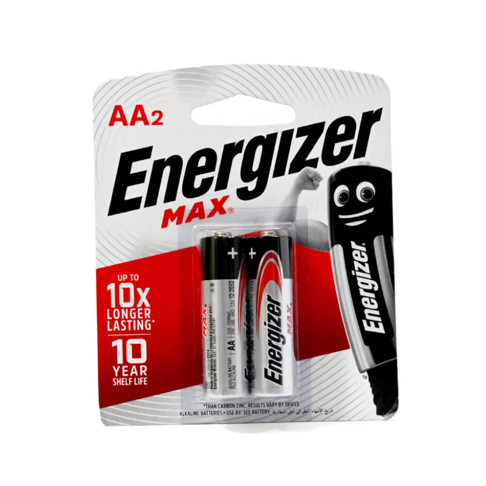 Energizer Max AA 2 Alkaline Battery 1.5V 2 Pieces