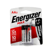 Energizer Max AA 2 Alkaline Battery 1.5V 2 Pieces