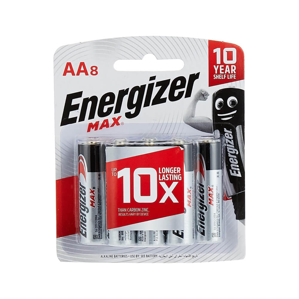 Energizer Max AA 8 Alkaline Battery 1.5V 8 Pieces