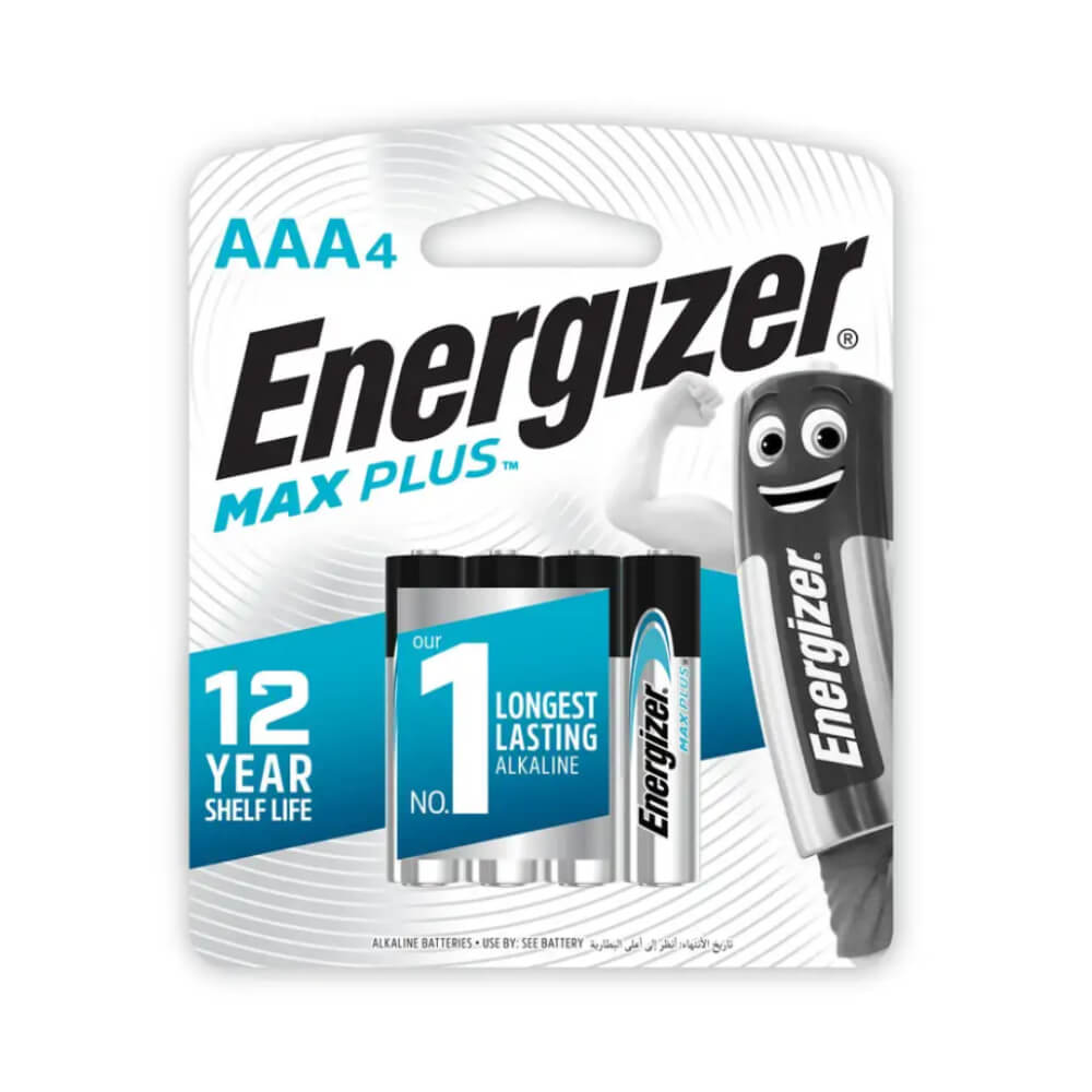 Energizer Max Plus AAA 4 Alkaline Batteries 1.5V 4 Pieces