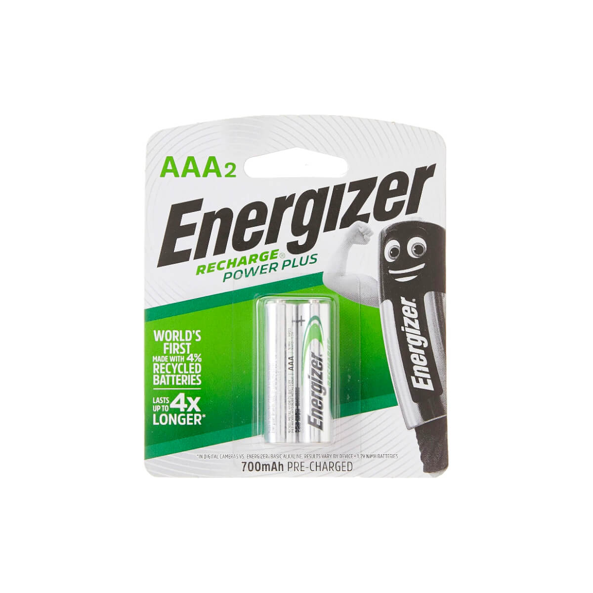 Energizer Power Plus 700Mah AAA 2 Rechargeable Batteries 1.2V 2 Pieces