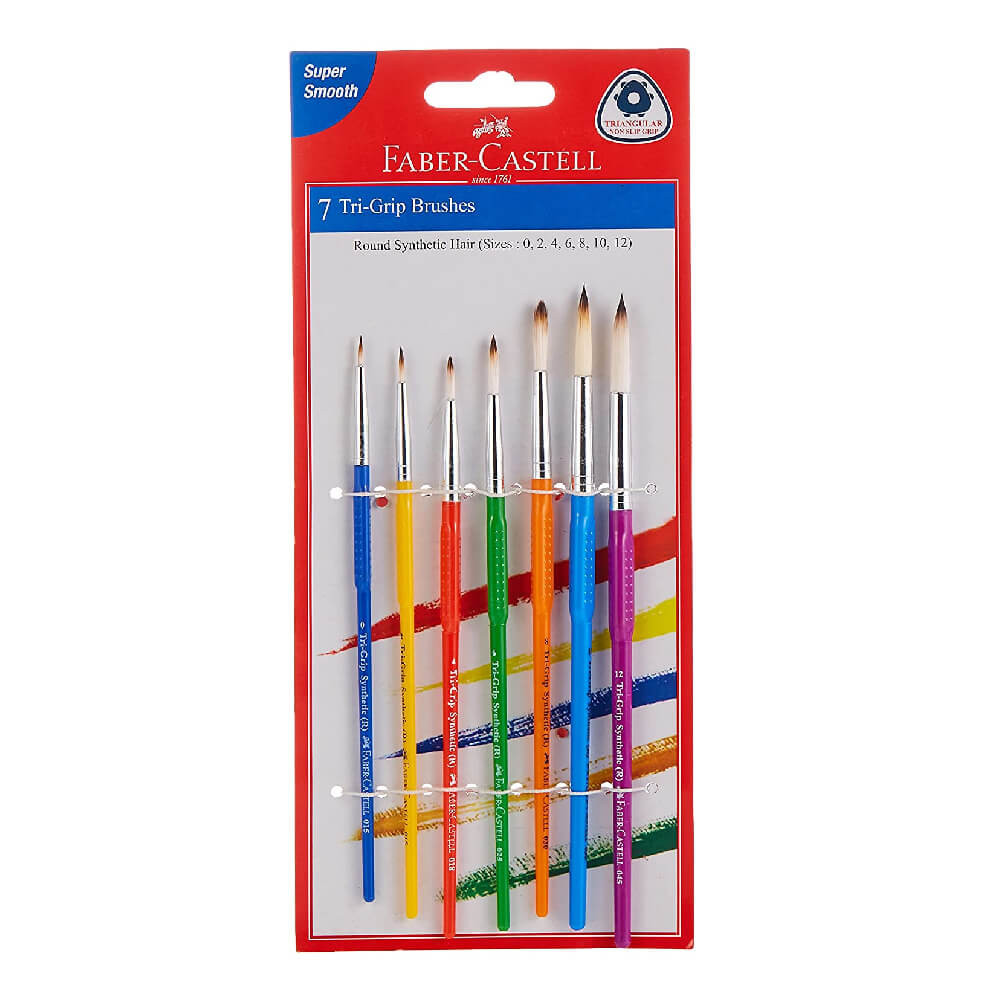 Faber-Castell Synthetic Hair Paint Brushes Round 7Pc