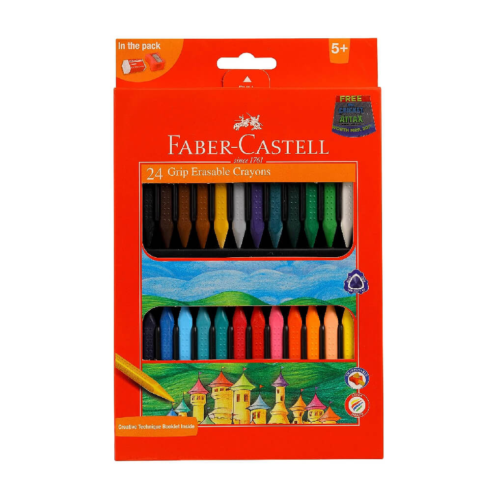 Faber-Castell Grip Plastic Crayons 24 Colors 90Mm