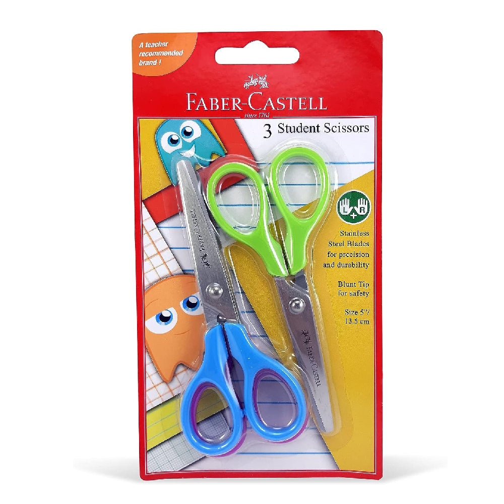 Faber-Castell Student Scissors Of 3Pc 5" In A Blister