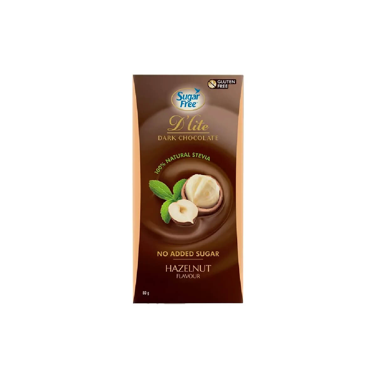 Sugar Free D'lite Hazelnut Dark Chocolate Bar 80g