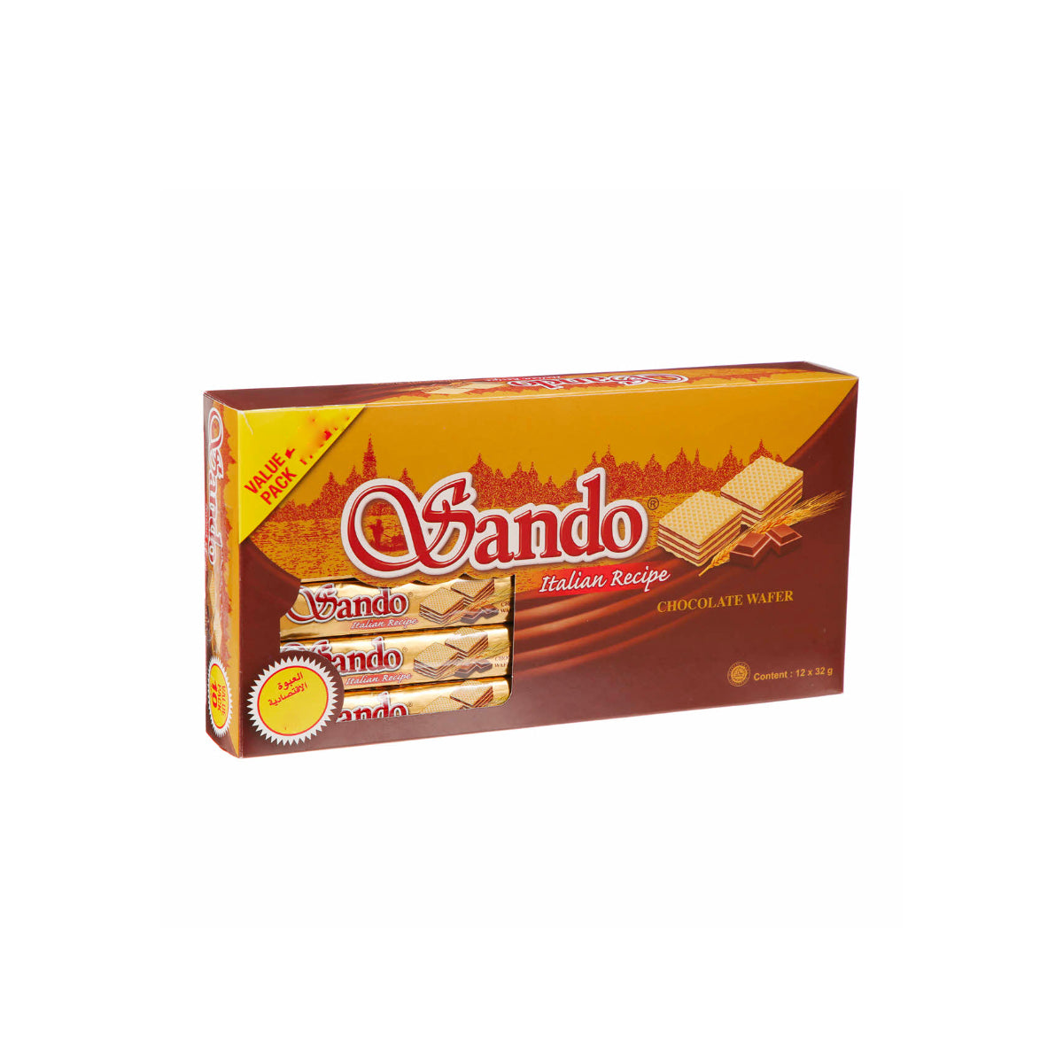 Sando Italian Recipe Chocolate Wafer 12x32g