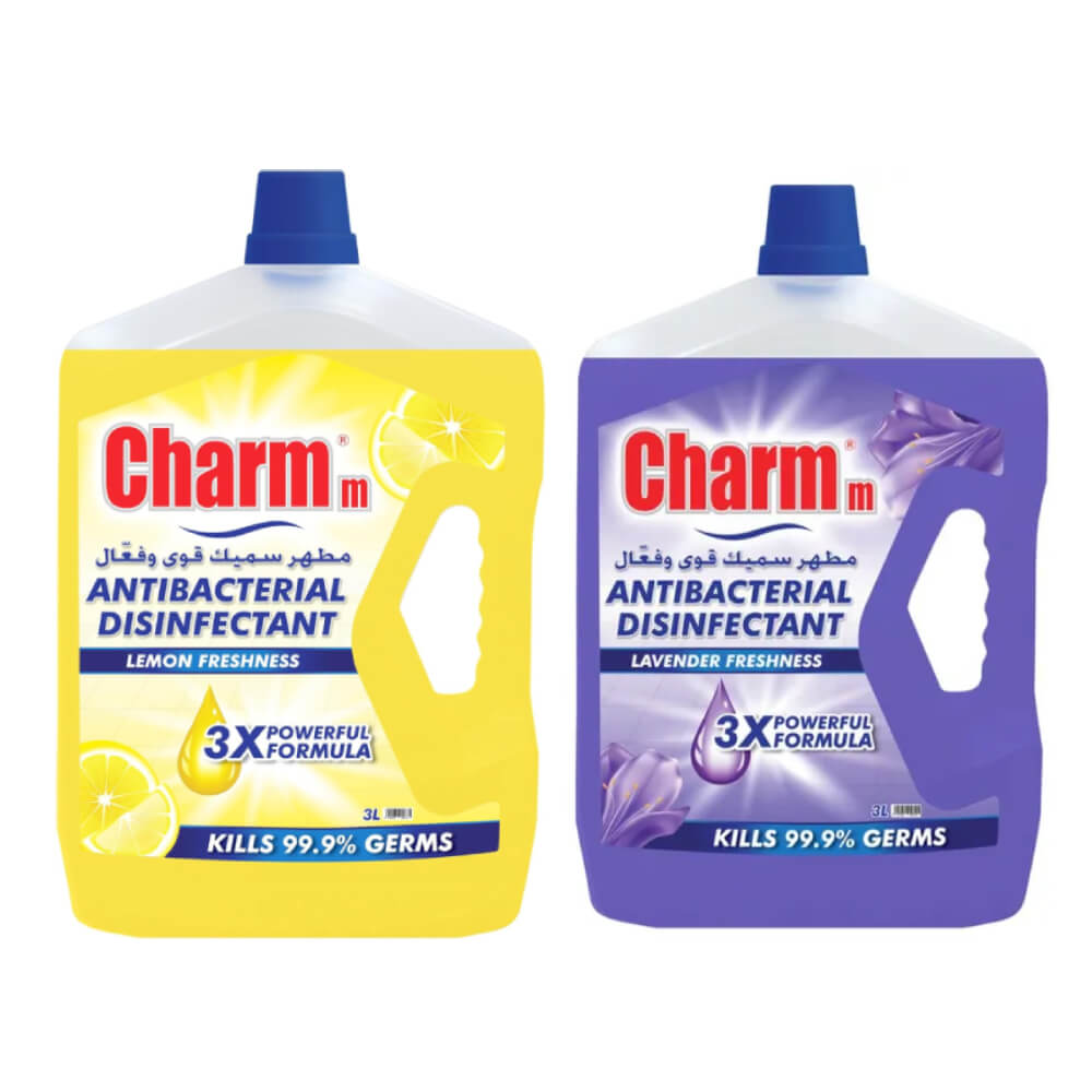 Charmm Antibacterial Disinfectant Liquid Lemon 3L + Lavender 3L