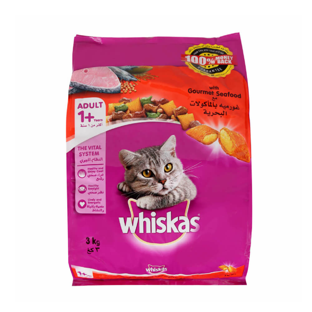 Whiskas Gourmet Seafood Dry Cat Food 3kg
