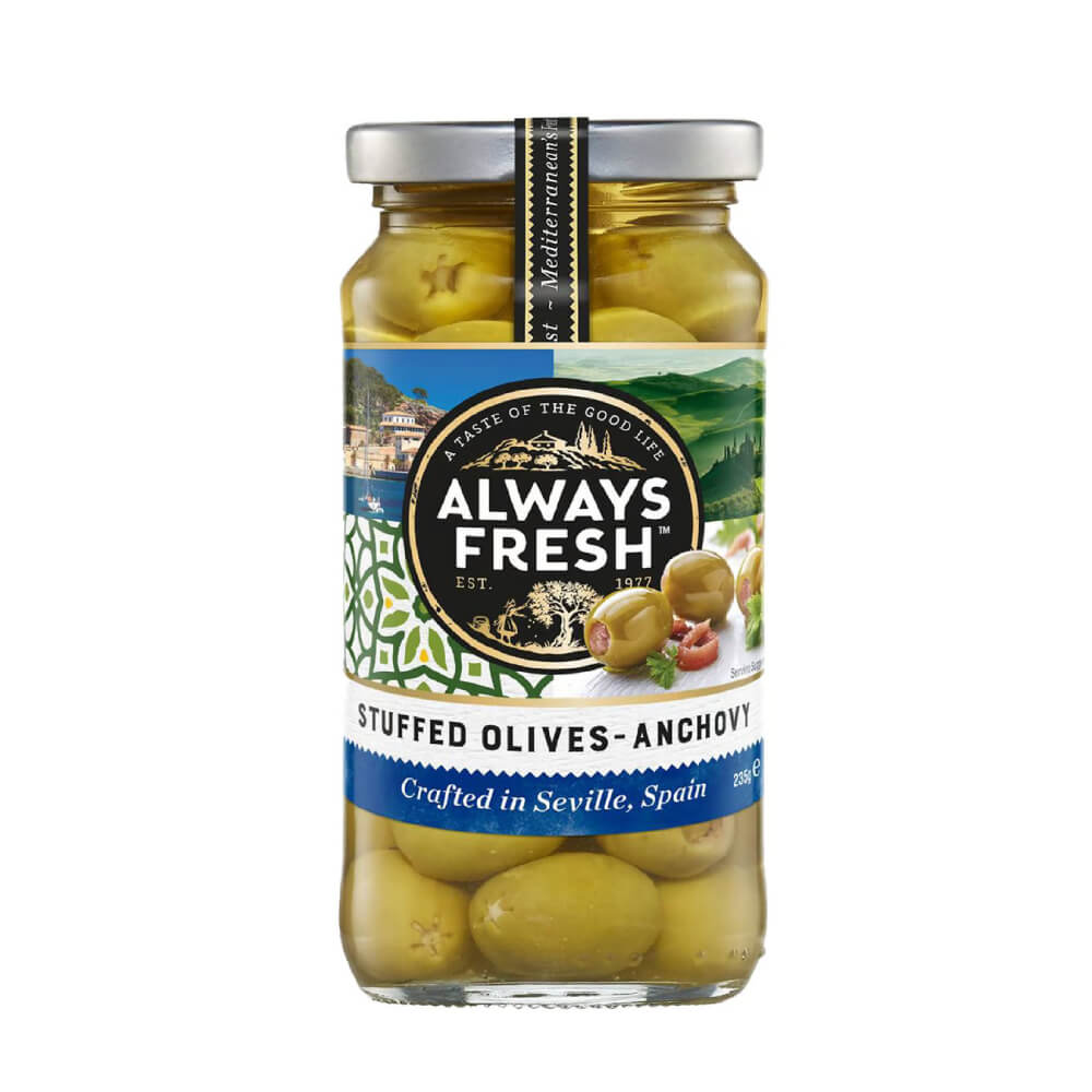 Always Fresh Spanish Anchovy Stuffed Olives 235gm