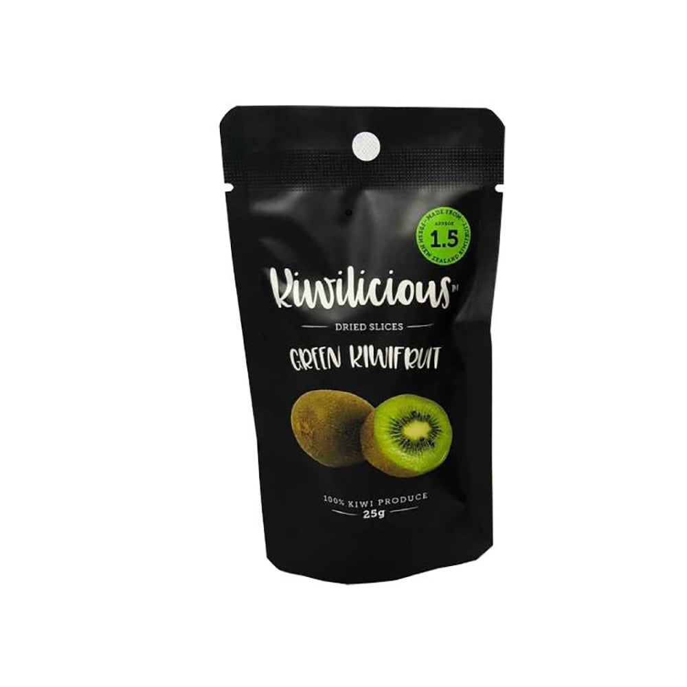 Kiwilicious Dried Slices Green Kiwifruit New Zealand 25g Pack