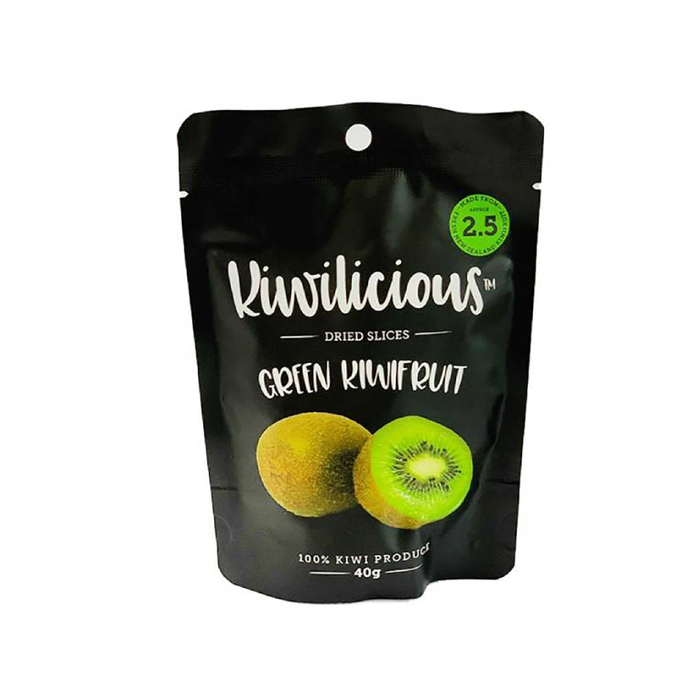 Kiwilicious Dried Slices Green Kiwifruit New Zealand 40g Pack