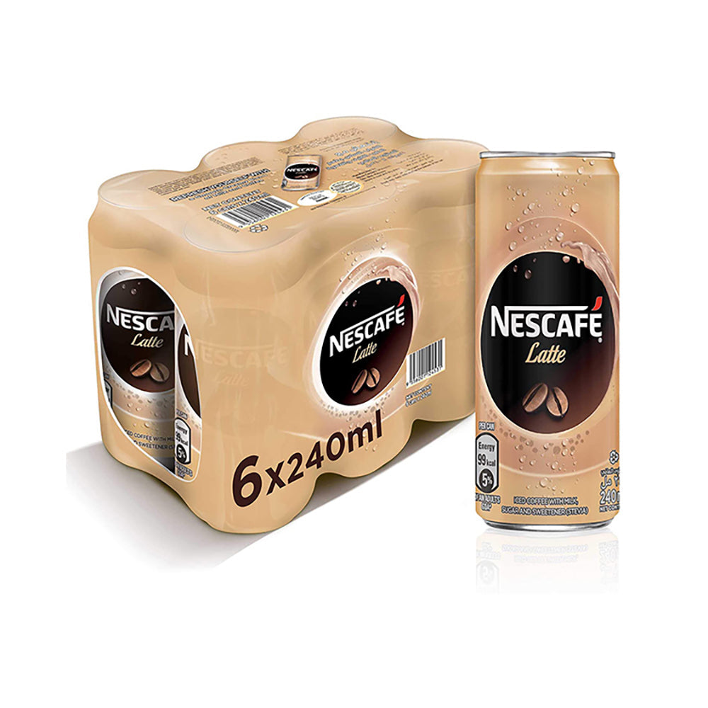 Nescafe RTD Latte Chilled Coffee Can 240mlx6