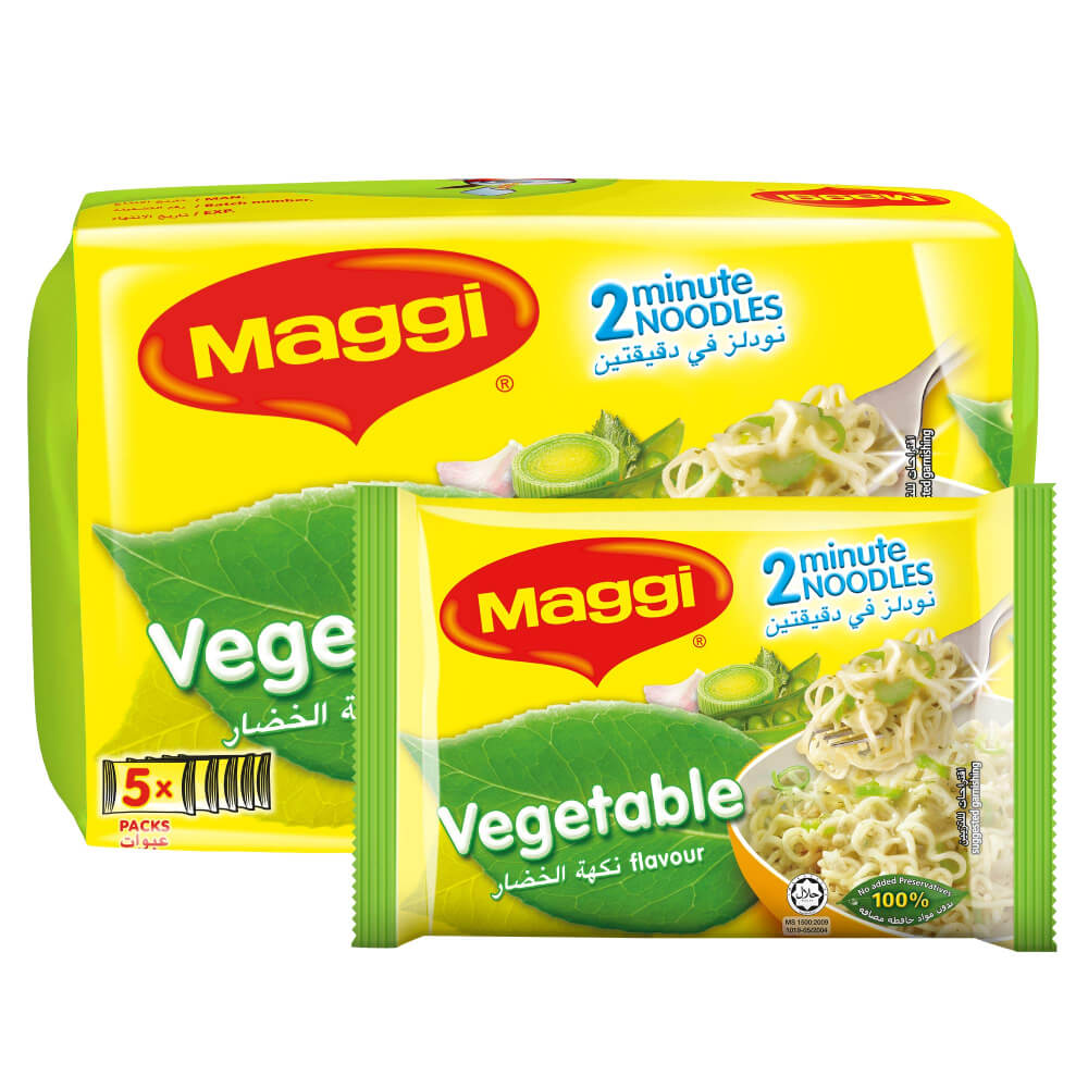 Maggi 2 Minutes Vegetable Noodles 5x77Gm