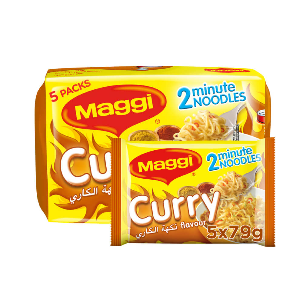 Maggi 2 Minutes Noodles Curry 5x79gm 4+1 Free