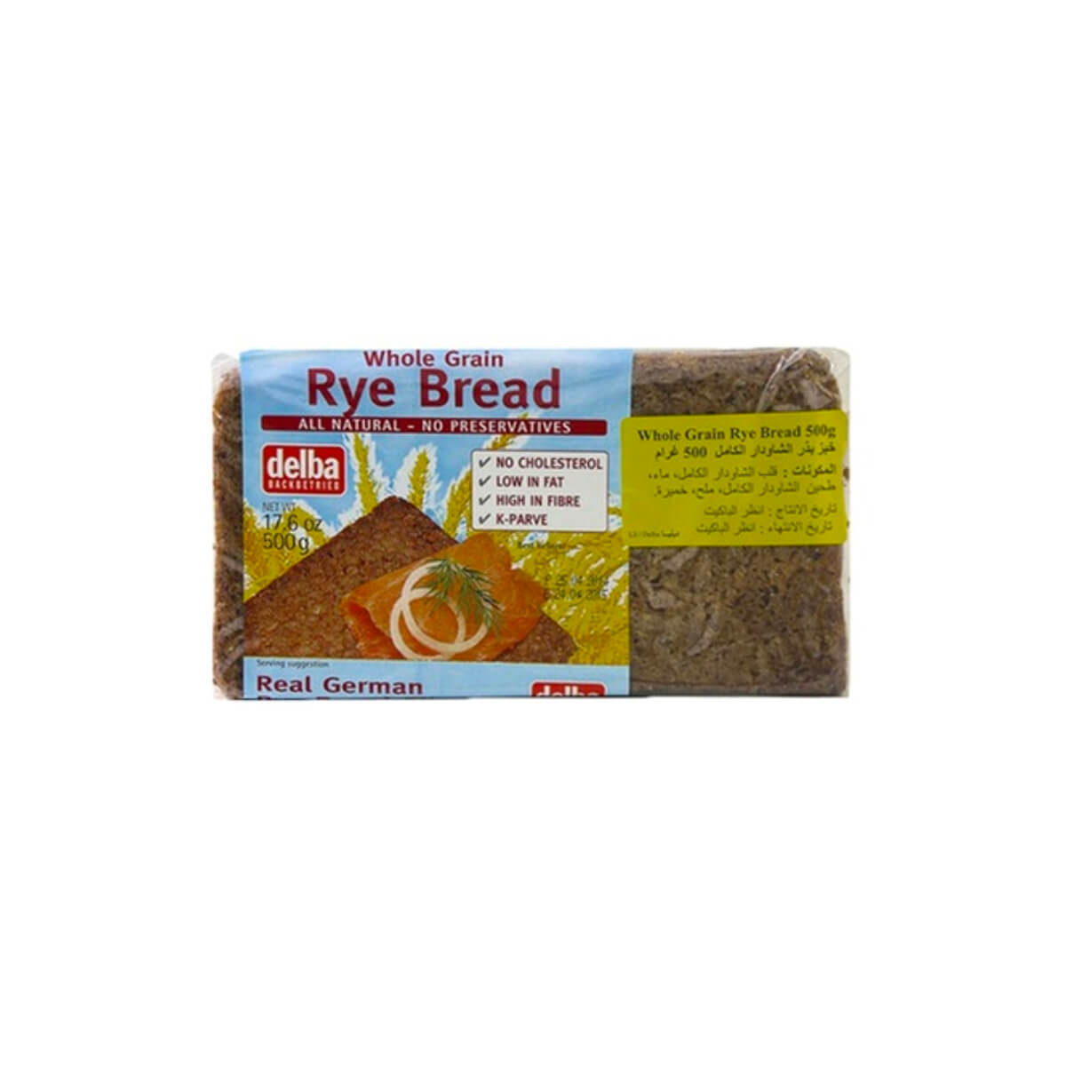 Delba Whole Grain Rye Bread 500g