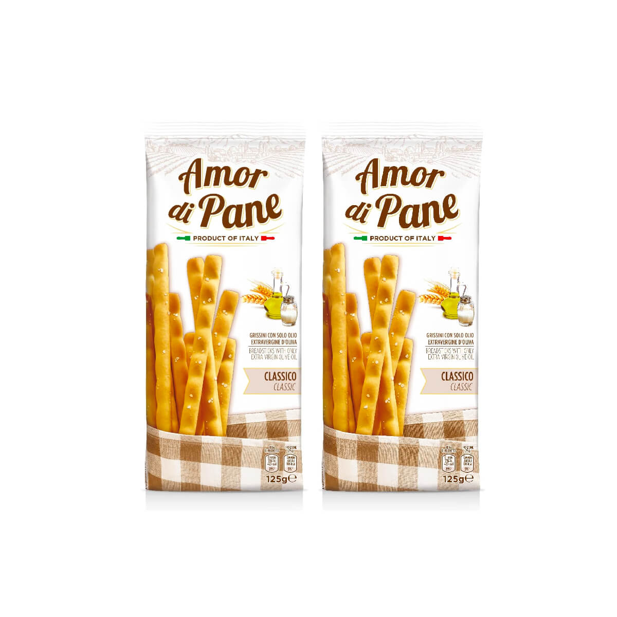 Amor Di Pane Grissini Classico With Only Extra Virgin Olive Oil 2x125g