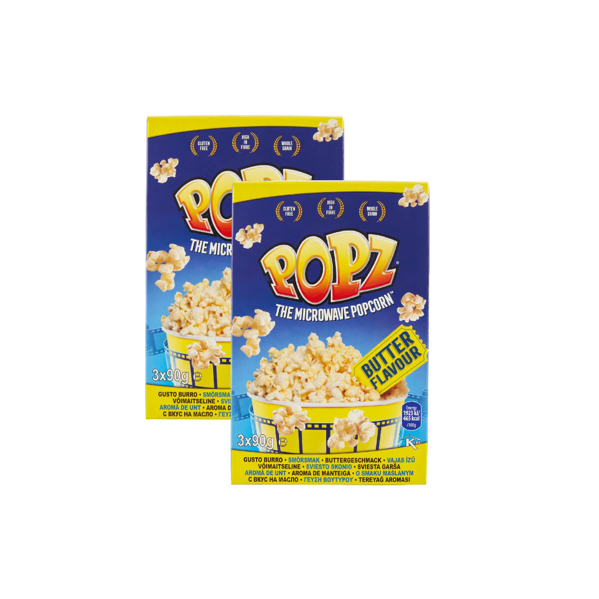 Popz Butter Flavour Microwave Popcorn 2x270g