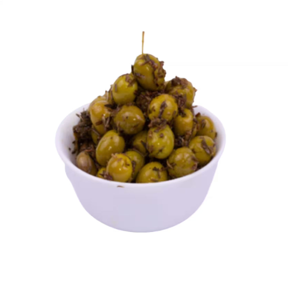 Halves Green Olives With Thyme Lebanon 250g